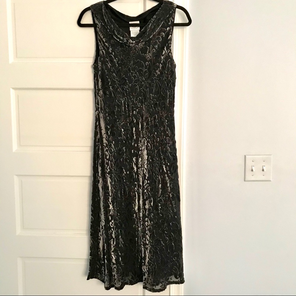 Laura Ashley Silk Blend and Velvet Dress